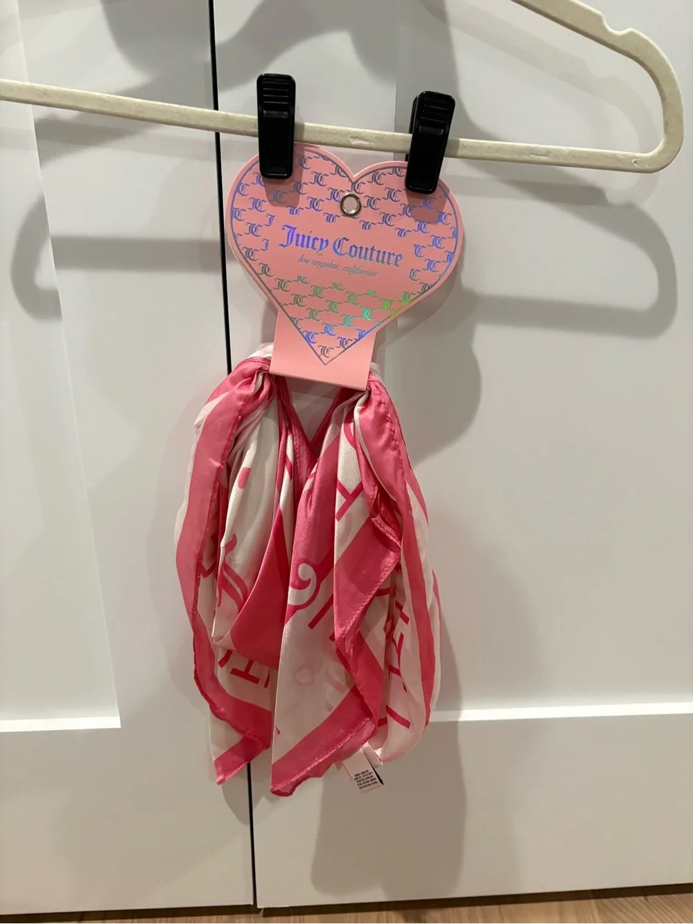 New Juicy Couture Pink Logo Scarf